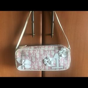 Christian Dior Diorissimo pink logo canvas bag